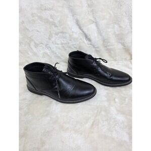 London Fog Mens‎ Black Chukka Boots Memory Foam Lace Up Ankle Boots Size 10